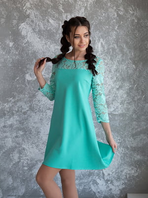 Сукня А-силуету бірюзового кольору | 6334421