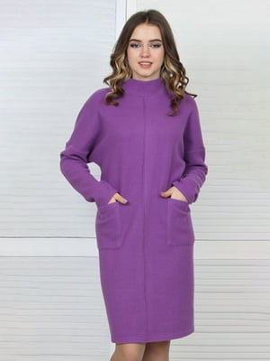 Сукня- светр бузкового кольору | 6334517