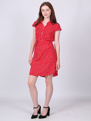 Сукня-сорочка червона в горошок | 6334566