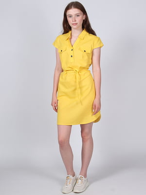 Платье-рубашка желтое | 6334595