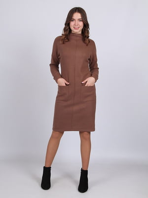 Платье-свитер коричневое | 6397618