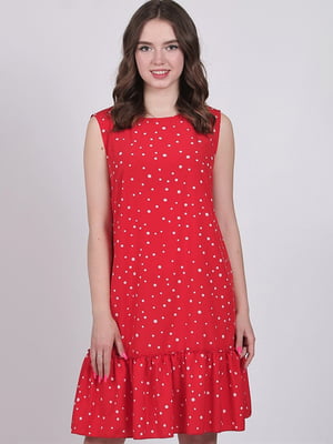 Сукня А-силуету червона в горошок | 6397711