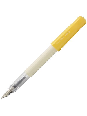 Перьевая ручка Kakuno бело-желтая (тонкое (F)) | 6399546