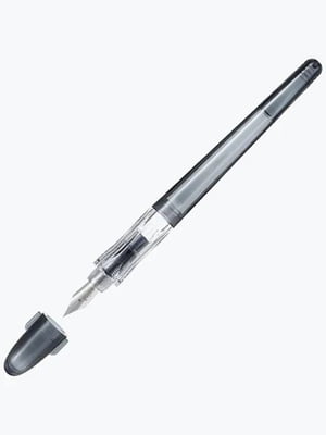 Перьевая ручка полупрозрачная черная с китайским пером (серебрянное, экстра-тонкое (EF) | 6399666