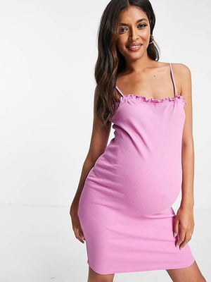 Сукня для вагітних рожева на бретелях | 6399109