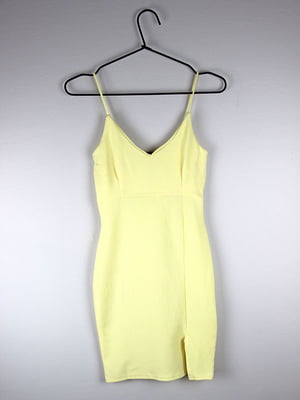 Сукня в білизняному стилі лимонна | 6399473