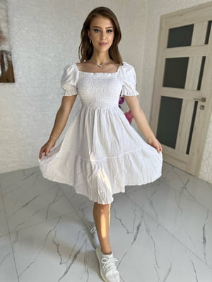 Платье А-силуэта белое | 6398558