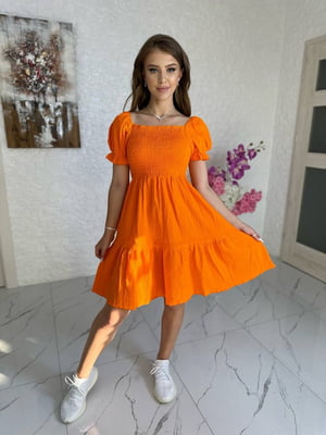 Платье А-силуэта оранжевое | 6398562