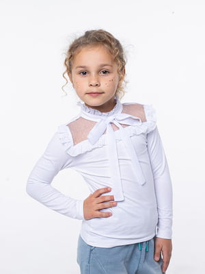Блуза белая с гипюром | 6400083