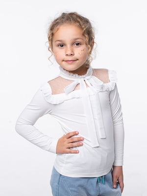 Блуза молочного цвета с гипюром | 6400084