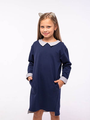 Сукня шкільна синя | 6400286