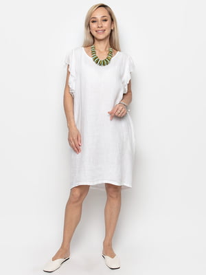 Платье белое льняное | 6330226
