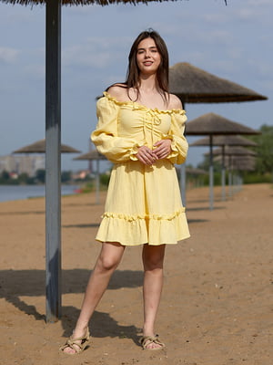 Сукня А-силуету жовта | 6401363