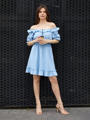 Платье А-силуэта голубое | 6401367