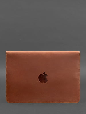 Шкіряний чохол-конверт на магнітах для MacBook 13 світло-коричневий | 6402592