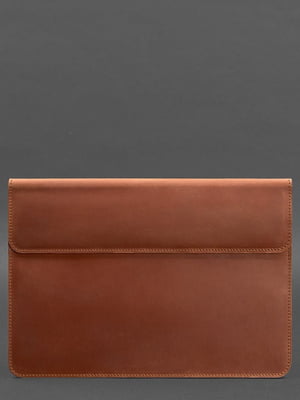 Шкіряний чохол-конверт на магнітах для MacBook 16" коричневий  | 6402628
