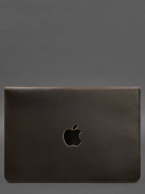 Шкіряний чохол-конверт на магнітах для MacBook 16" коричневий  | 6402629