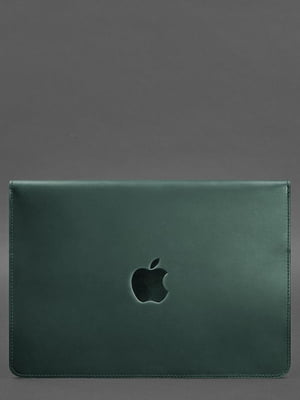 Шкіряний чохол-конверт на магнітах для MacBook 16" зелений  | 6402894