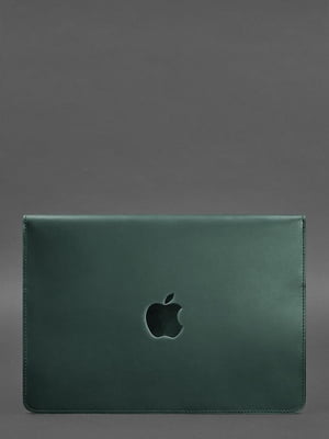 Шкіряний чохол-конверт на магнітах для MacBook 13 зелений | 6402896