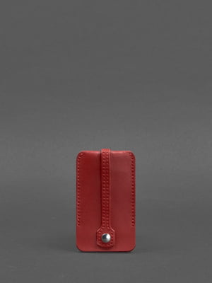 Шкіряна ключниця червона на кнопці | 6403201