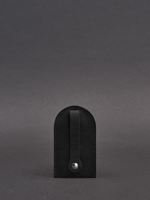 Шкіряна ключниця чорна на кнопці | 6403202