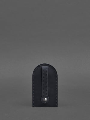 Шкіряна ключниця темно-синя на кнопці | 6403204