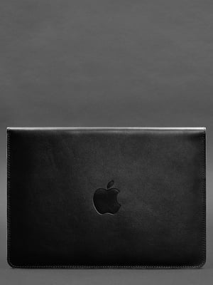 Шкіряний чохол-конверт на магнітах для MacBook 16" чорний | 6403272