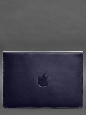 Шкіряний чохол-конверт на магнітах для MacBook 16" синій | 6403275