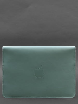 Шкіряний чохол-конверт на магнітах для MacBook 16" бірюзовий | 6403278
