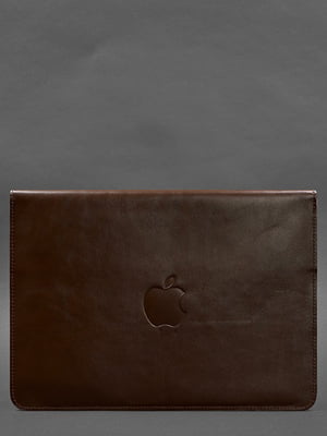 Шкіряний чохол-конверт на магнітах для MacBook 16" бордовий | 6403279