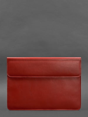Шкіряний чохол-конверт на магнітах для MacBook 13 червоний | 6403285