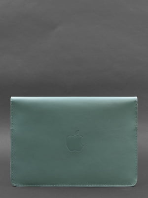 Шкіряний чохол-конверт на магнітах для MacBook 14 бірюзовий | 6403318