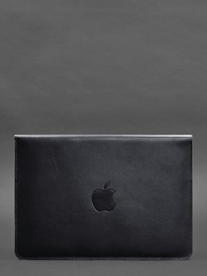Шкіряний чохол-конверт на магнітах для MacBook 14 темно-синій | 6403328