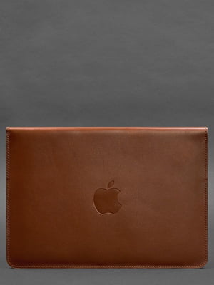 Шкіряний чохол-конверт на магнітах для MacBook 15" коричневий | 6403337