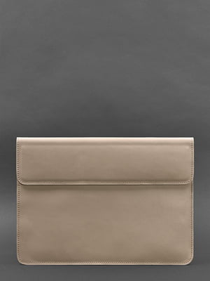 Шкіряний чохол-конверт на магнітах для MacBook 13 світло-бежевий | 6403409