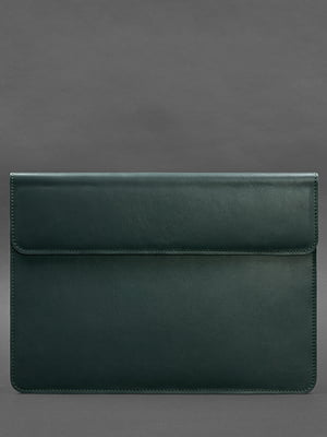 Шкіряний чохол-конверт на магнітах для ноутбука універсальний зелений | 6403720