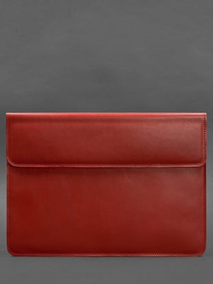 Шкіряний чохол-конверт на магнітах для ноутбука універсальний червоний | 6403722