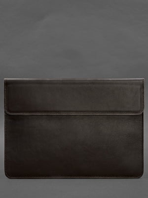 Шкіряний чохол-конверт на магнітах для ноутбука універсальний темно-коричневий | 6403727