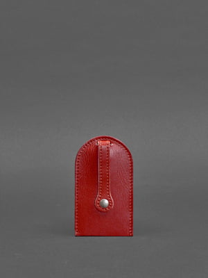 Шкіряна ключниця червона на кнопці | 6403818