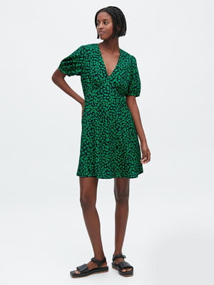 Сукня зелена в принт | 6416430