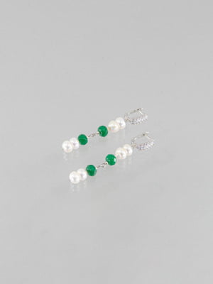 Ексклюзивні сережки "Аріадна", з перлами, хризопразом | 6418522