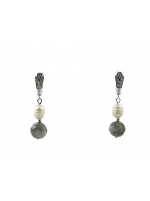 Ексклюзивні сережки "Лабрадоровий сад" з лабрадором, перлами | 6419782