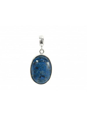 Підвіска з коштовного каміння агат (синя, срібло) | 6419866