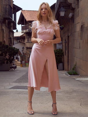 Сукня А-силуету ніжно-рожева | 6420305