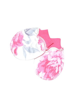 Перчатки для младенцев бело-розовые | 6420617