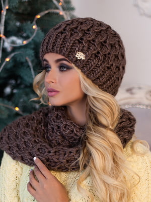 Комплект «Эустома»: шапка и шарф-хомут | 5519508