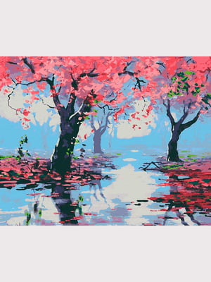 Картина за номерами "Сакури після дощу" (40х50 см) | 6423952