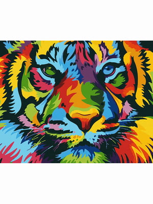 Картина за номерами "Кольоровий тигр" (40х50 см)    | 6424379