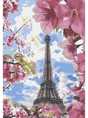 Картина за номерами "Квітучий Париж" (28х40 см) | 6424524