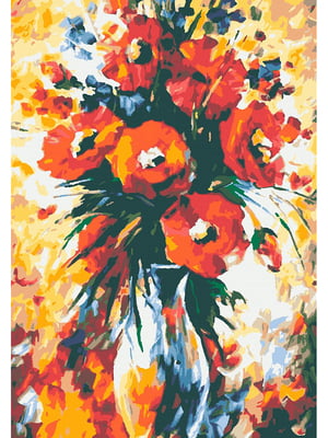 Картина за номерами "Червоні квіти" (28х40 см) | 6424548